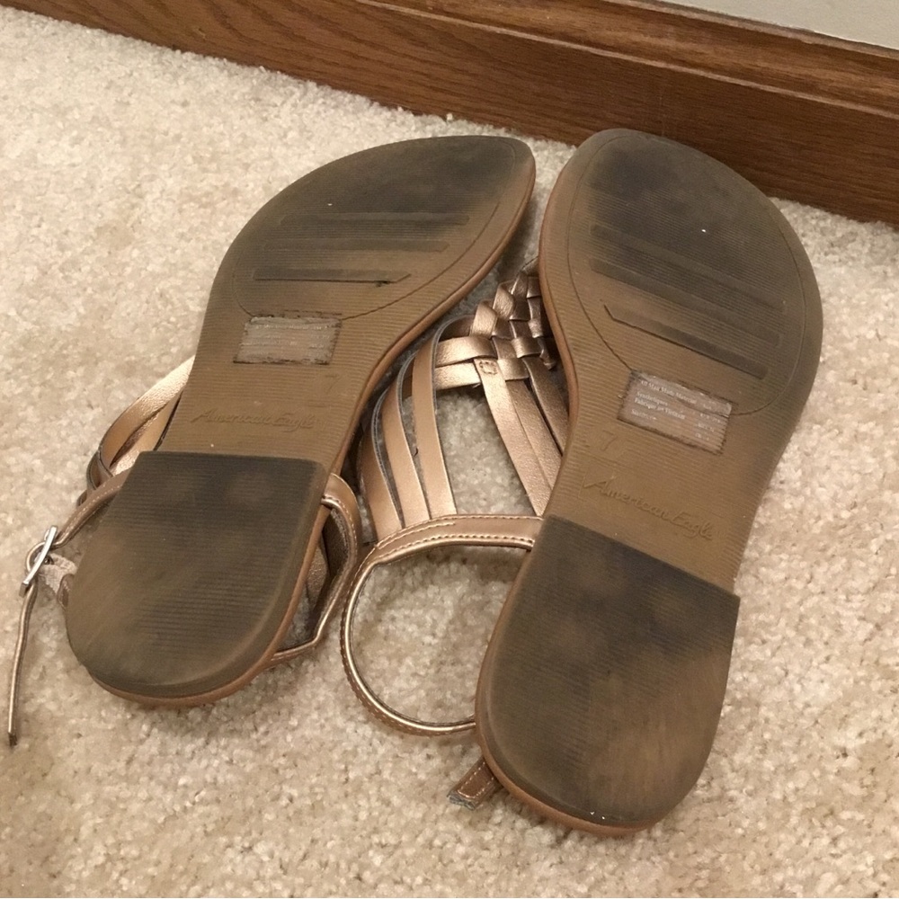 American Eagle Gold Braided Sandals - Picture 8 of 9